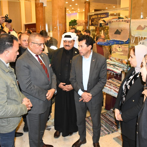 وزير الرياضة ومحافظ جنوب سيناء يفتتحان الخيمة البدوية بالمدينة الشبابية والرياضية بشرم الشيخ