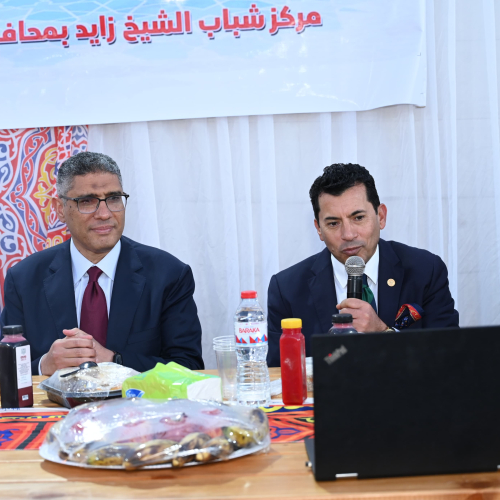 وزير الرياضة ومحافظ الجيزة يشاركان في مبادرة الإفطار الرمضاني لمراكز التخاطب وتنمية المهارات