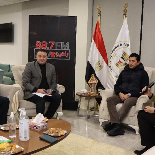 7 سنوات من الانجازات يتحدث عنها وزير الشباب والرياضه فى خيمة راديو مصر  بالاسمرات