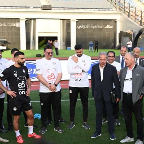 وزير الشباب والرياضة يشهد المران الأخير لمنتخب مصر قبل السفر إلى المغرب لمواجهة إثيوبيا في تصفيات كأس العالم