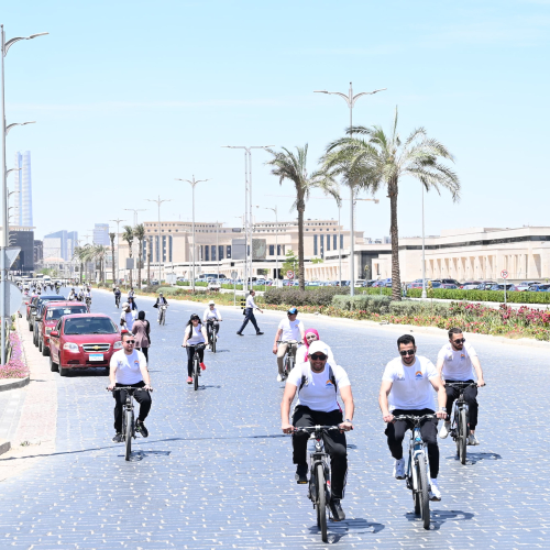 وزير الشباب والرياضة يطلق شارة بدء ماراثون دراجات جامعة 6 أكتوبر بالعاصمة الإدارية الجديدة