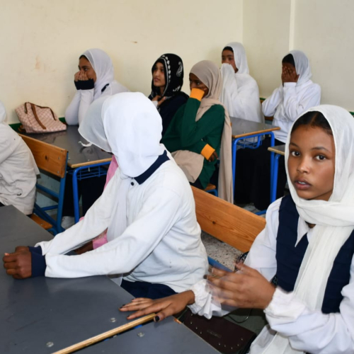 وزير الشباب والرياضة يتفقد تنفيذ فعاليات القوافل التعليمية والتنويرية بمدرسة سعد أبو ريده بشلاتين
