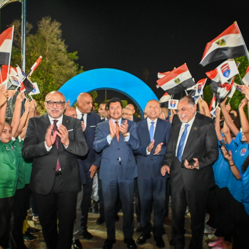 وزير الرياضة ومحافظ القاهرة ورئيس نادي الزهور  يفتتحون 9 ملاعب بفرع مدينة نصر