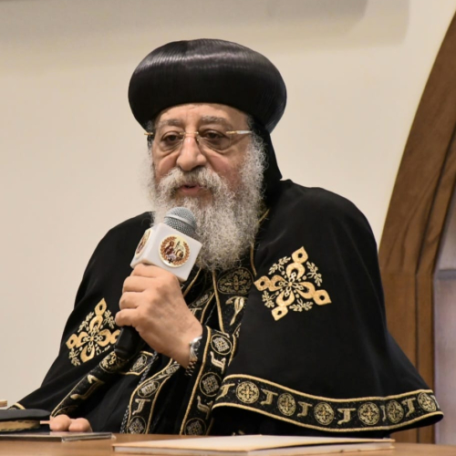 البابا تواضروس الثاني يستقبل وفود منحة ناصر للقيادة الدولية العامة في زيارتهم للكاتدرائية المرقسية بالعباسية