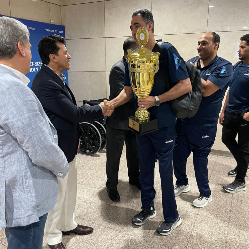 بالصور .. وزير الشباب والرياضة يستقبل أبطال منتخب الكرة الطائرة البارالمبي بعد التتويج ببطولة إفريقيا