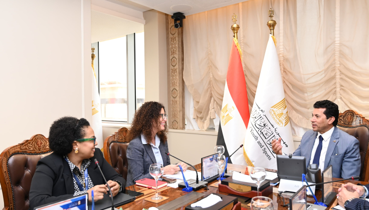 وزير الشباب والرياضة يلتقي بممثلي مكتب الأمم المتحدة