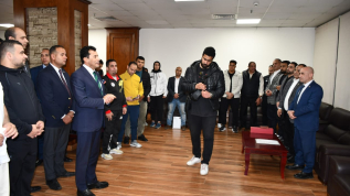 وزير الرياضة يلتقي لاعبي المنتخب المصري لرفع الأثقال