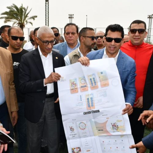 وزير الرياضة ومحافظي شمال سيناء ومطروح يوزعون جوائز المهرجان الرياضي الاول من اجل التنمية