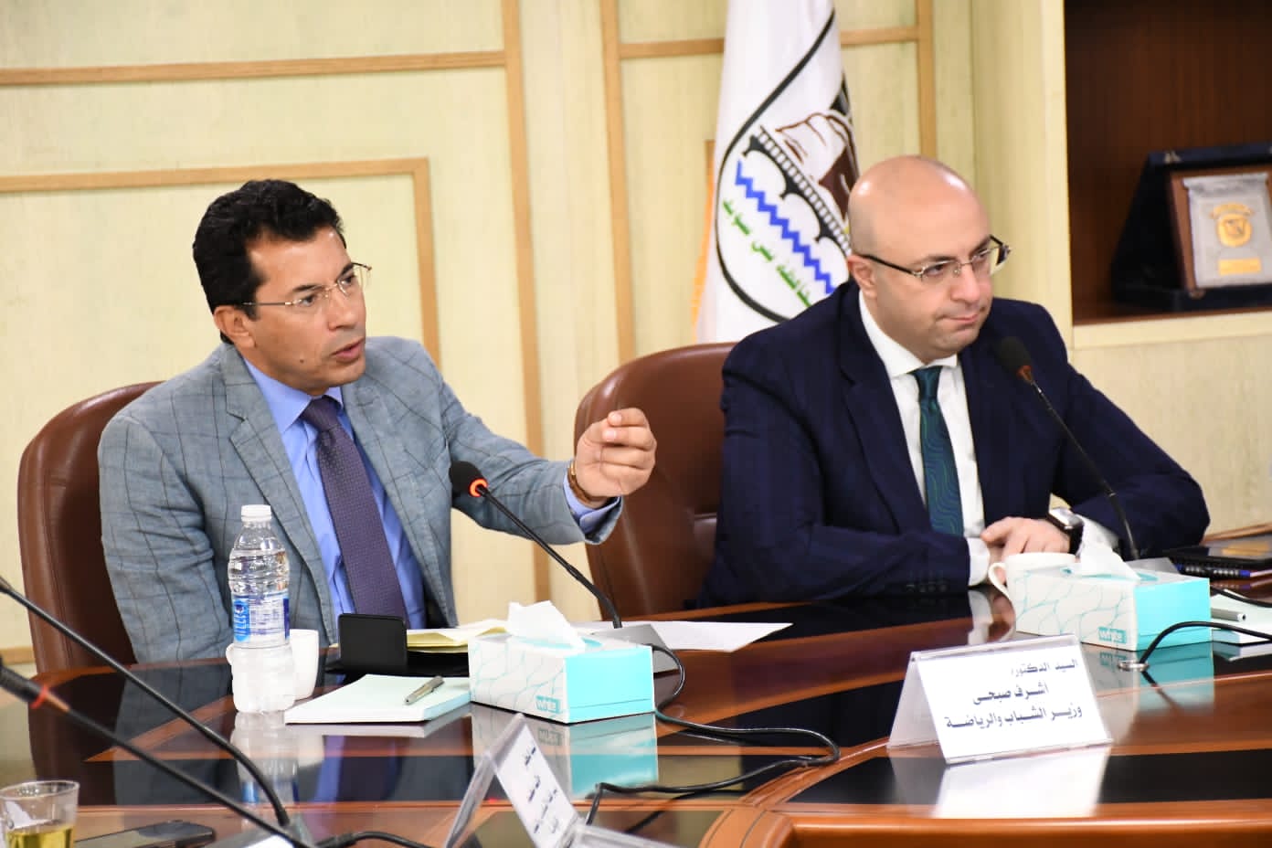 وزير الشباب والرياضة يلتقي باعضاء مجلسي النواب والشيوخ بمحافظة بني سويف